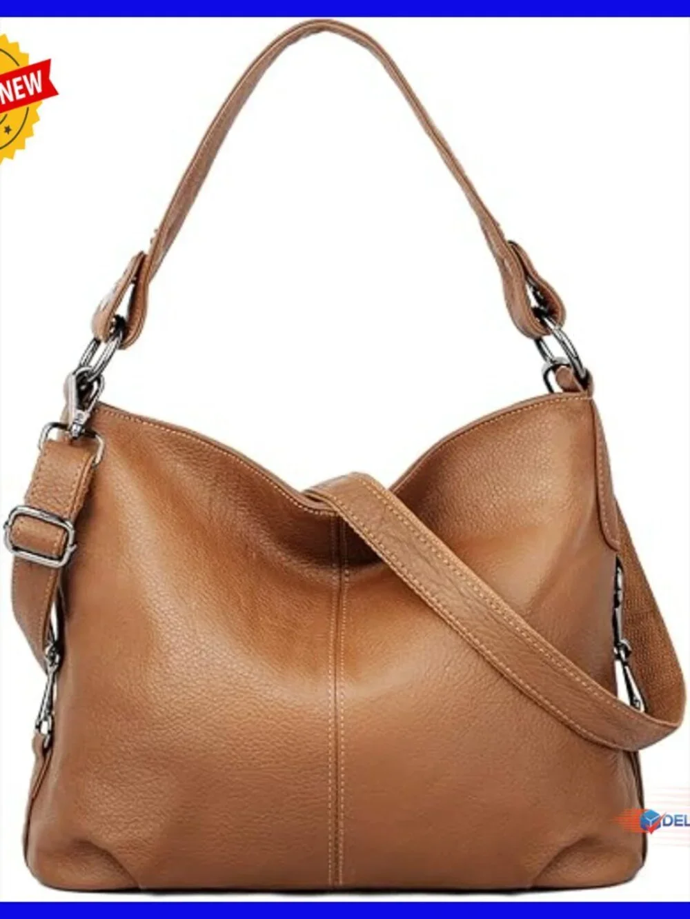 Genuine Leather Hobo Shoulder Bag Crossbody Purse Women's Large